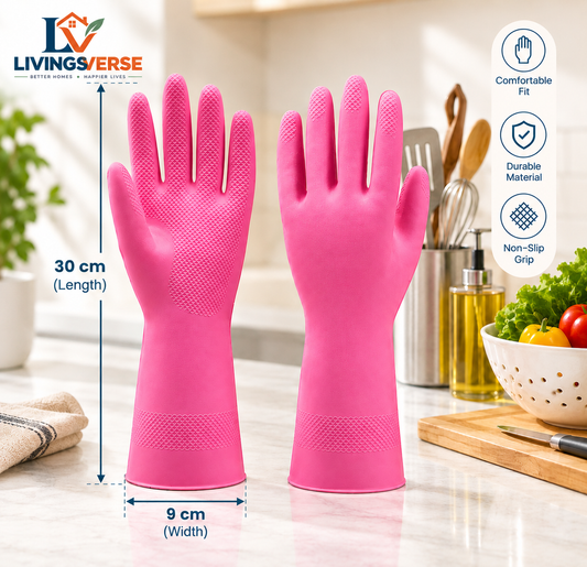 Multi-Purpose Dish Washing Gloves Waterproof Rubber Gloves