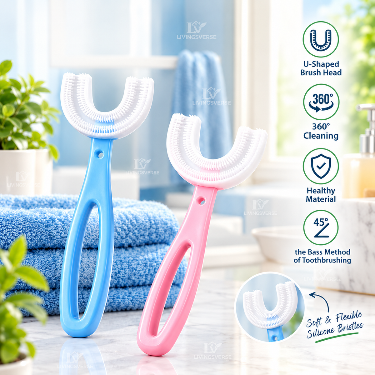 Kids U-Shaped Silicone Toothbrush