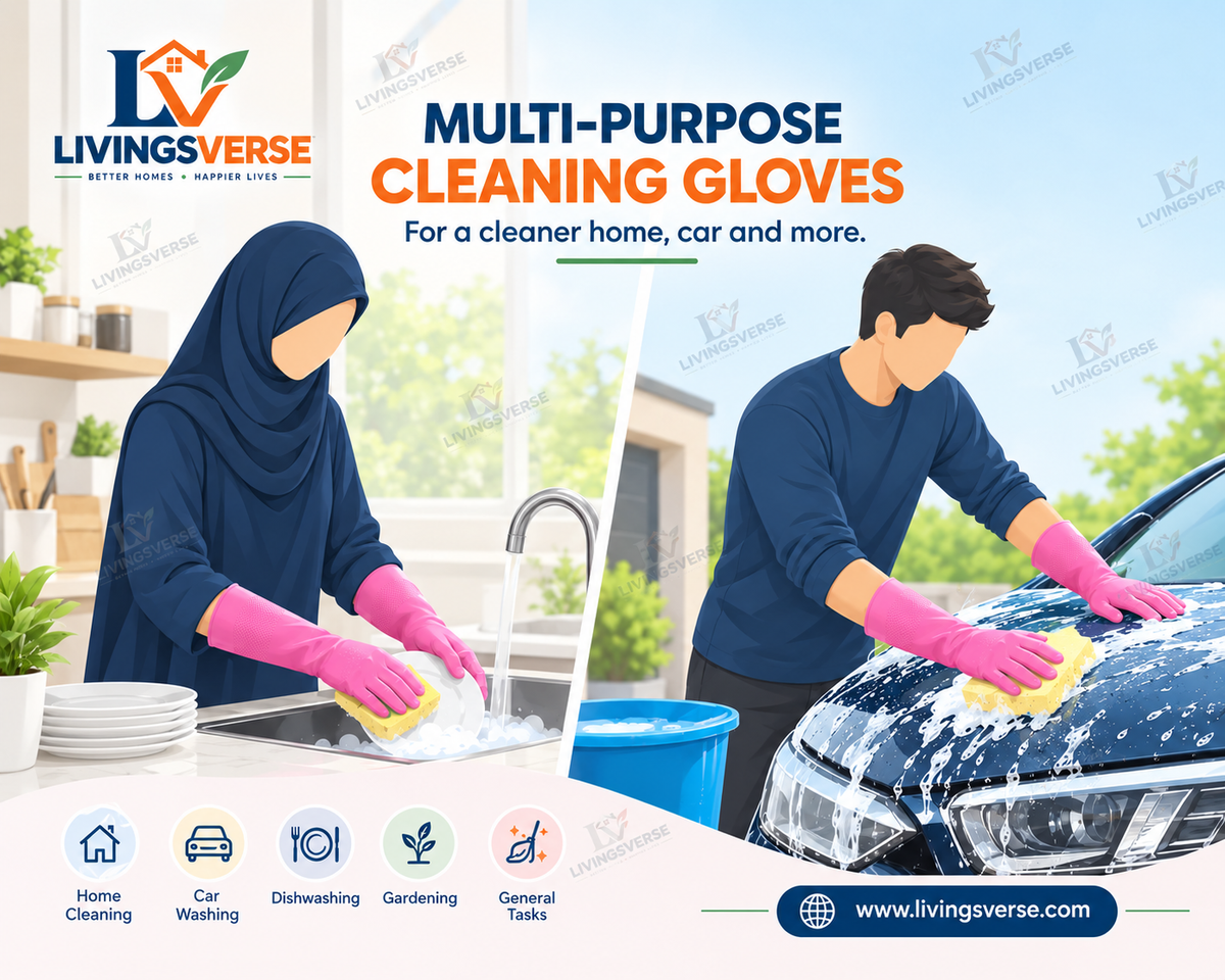 Multi-Purpose Dish Washing Gloves Waterproof Rubber Gloves
