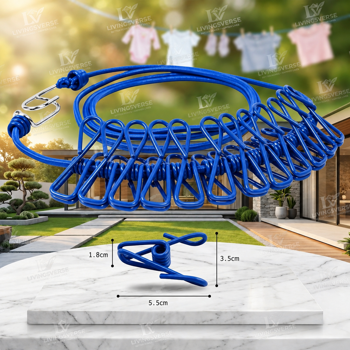 Portable Elastic Clothesline Anti-Slip Design Rope