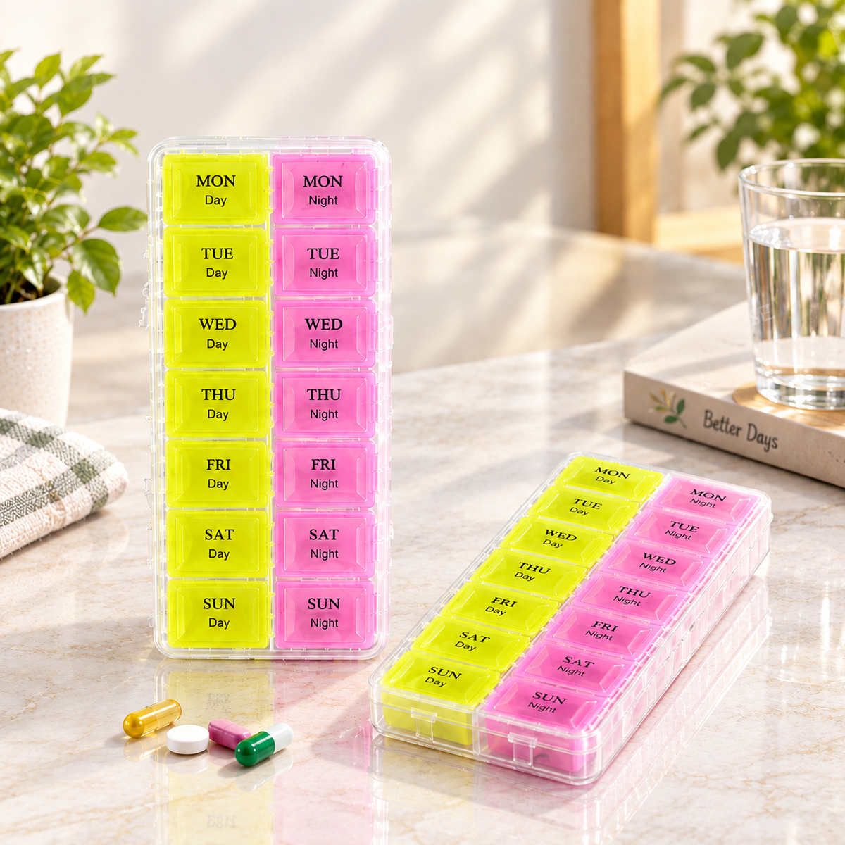 14 Grid Medicine Organizer Pillbox